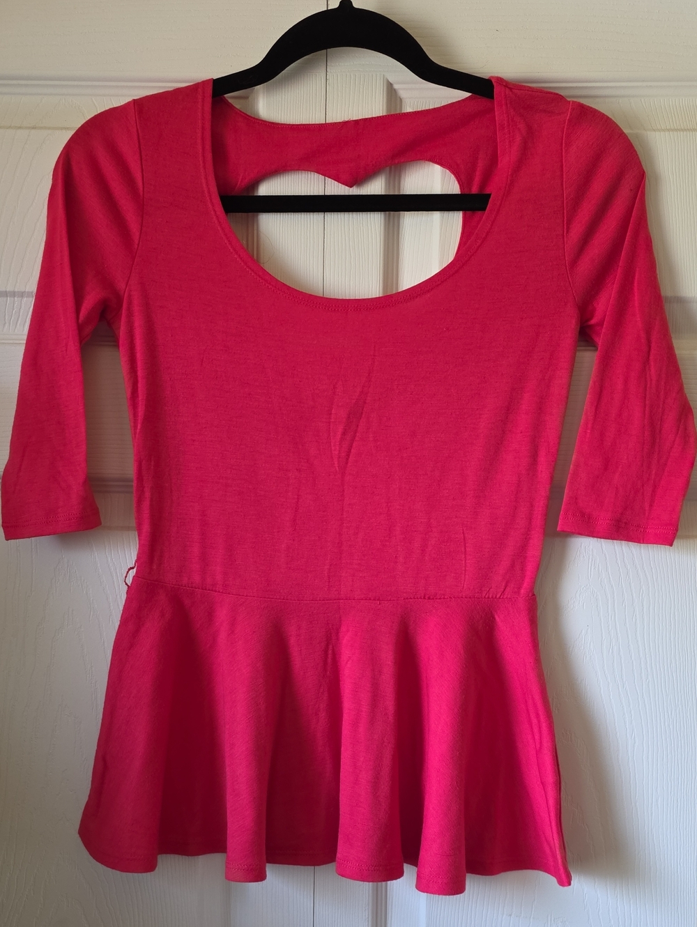 Charlotte Russe Bright Pink Peplum Scoop Neck Top